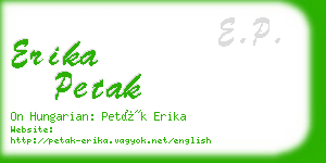 erika petak business card